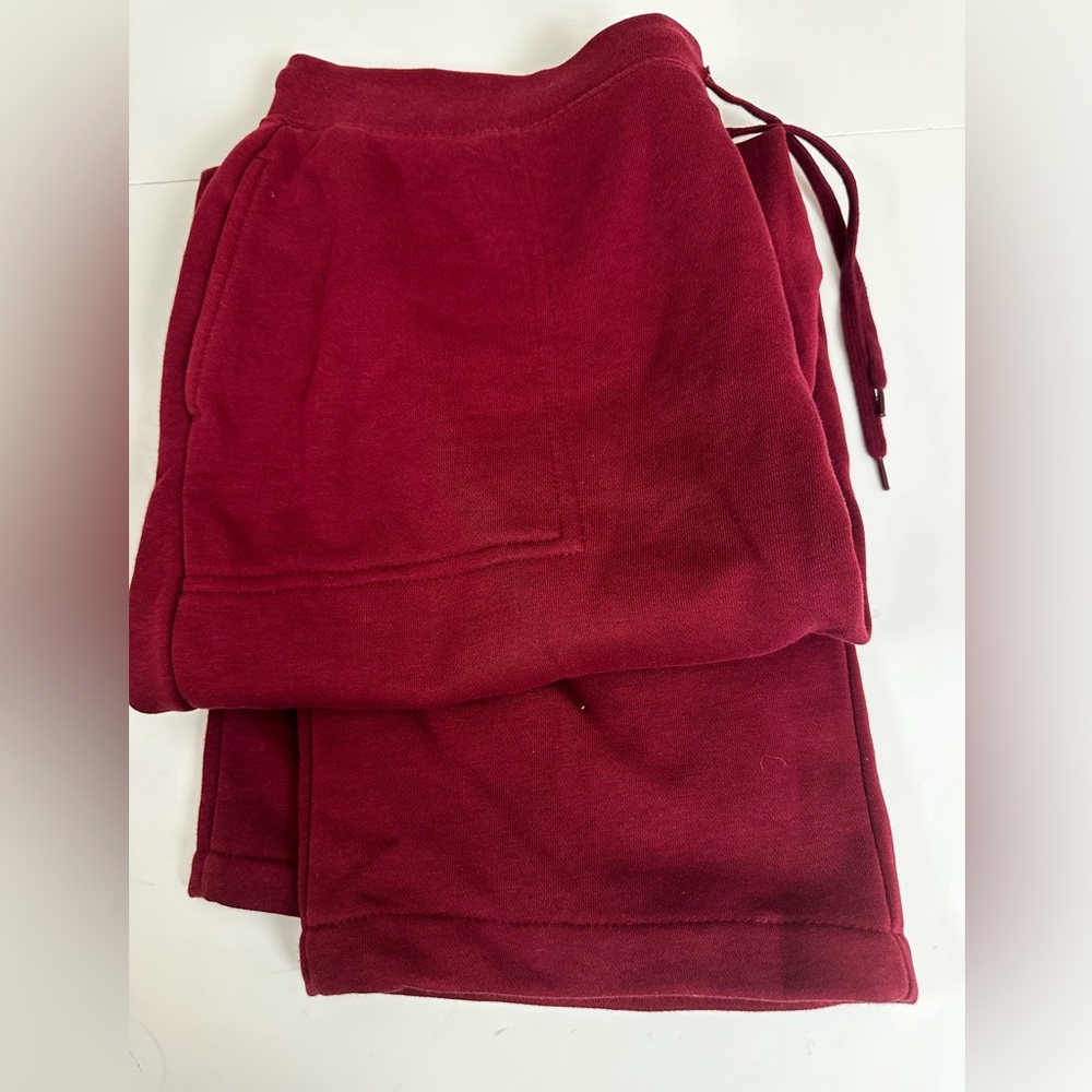 Laura Scott women burgundy 80% cotton pants size Large to XL, new no tags